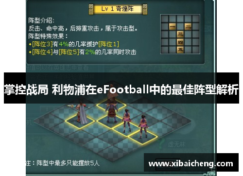 掌控战局 利物浦在eFootball中的最佳阵型解析